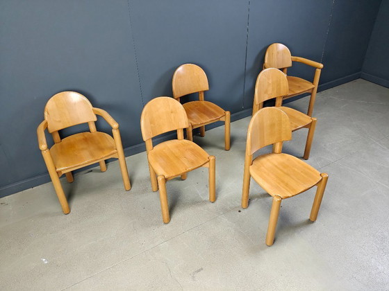 Image 1 of Rainer Daumiller pine wood dining chairs for Hirtshals Savvaerk set of 6, 1980s