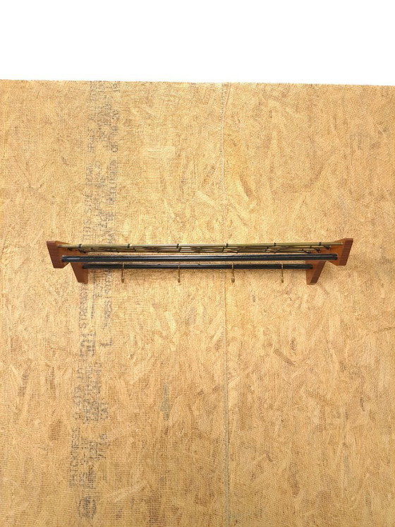 Image 1 of Porte-manteau suédois en teck, noir et or, n° 17