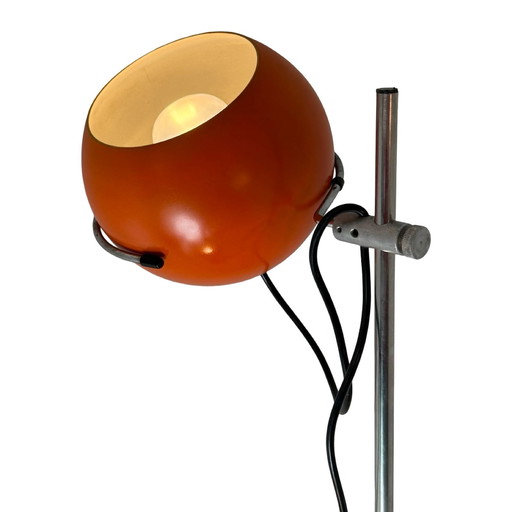 Gepo - Space Age Design / MCM Floor Lamp with Two Shades - Orange Shades - Fully Restored Piece