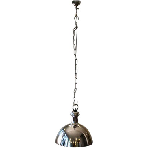 Lampe suspendue vintage en nickel
