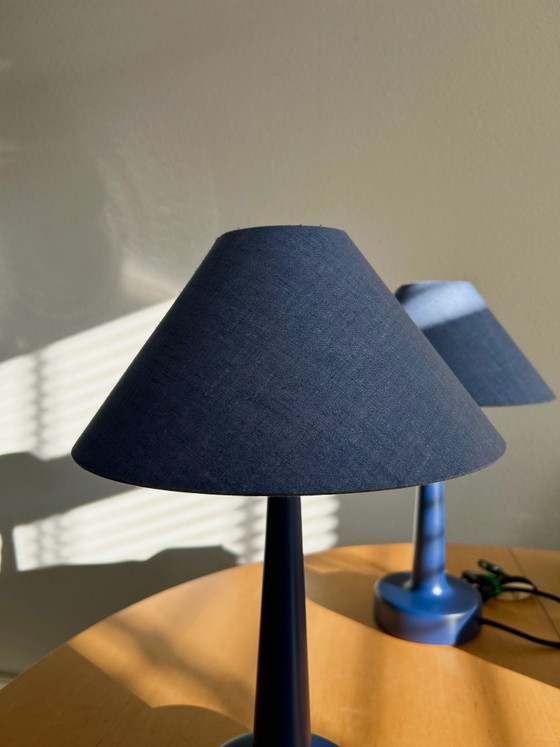Habitat tafellampen, Textiel, Hout, Blauw (foto 4 van 5)