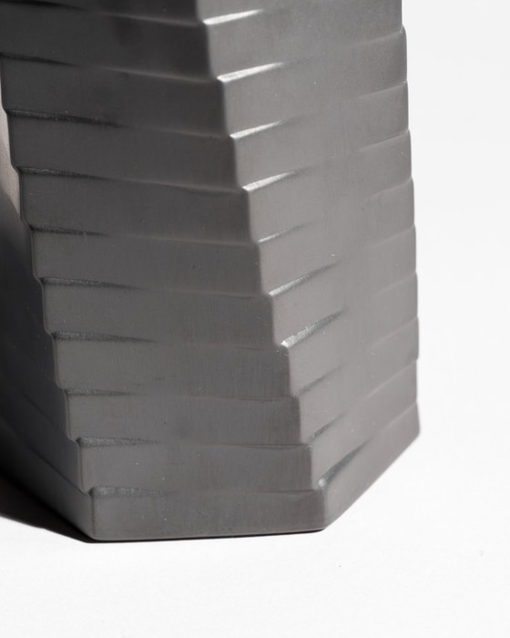 Image 1 of ROSENTHAL Studio-Line WERNER UHL Vase PISA 4× Ensemble Bisque Porcelaine Noire 1985