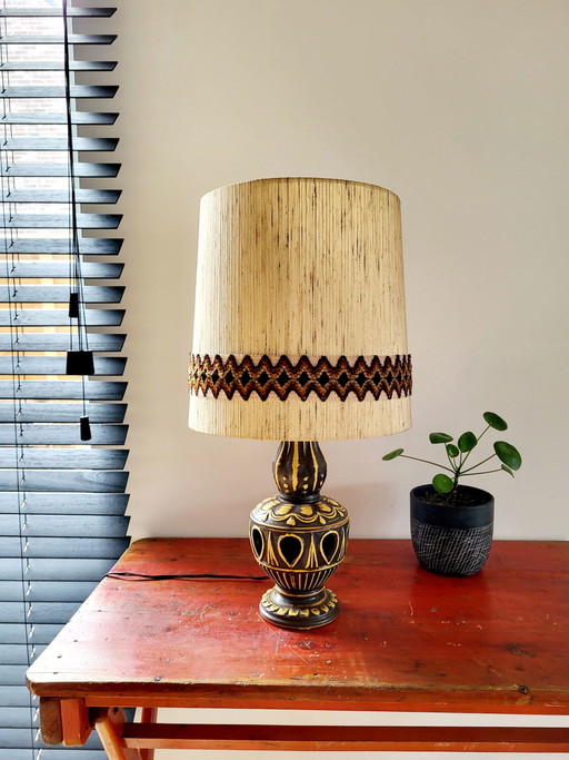 Lampe de table vintage Fat lava, modèle 6063/28 avec abat-jour d'origine, années 1970
