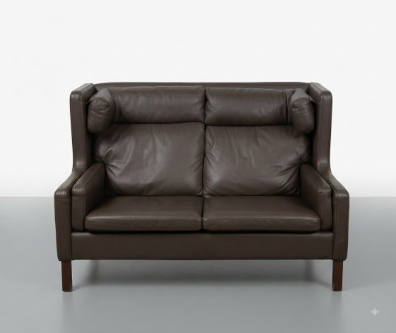 Sofá Børge Mogensen - Modelo Coupé 2292 – Fredericia, Sofás de 2 plazas, Leather, Wood (photo 3 of 9)