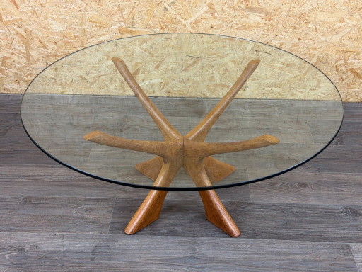 Teakhouten salontafel T118 glas uit de jaren 60/70 van Illum Wikkelso voor Niels Eilersen – Gold, Wood (photo 2 of 18)