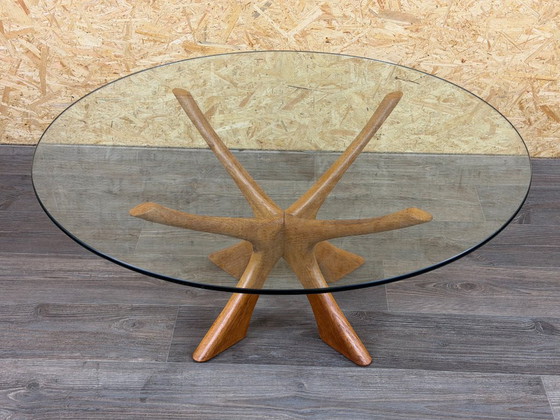 Teakhouten salontafel T118 glas uit de jaren 60/70 van Illum Wikkelso voor Niels Eilersen – Gold, Wood (photo 2 of 18)