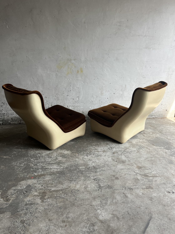 Image 1 of Airborne Modular 4-Sitzer Sofa aus braunem Samt, 1970