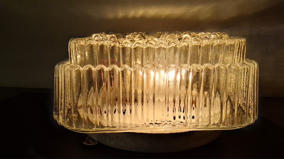 Image 1 of Vintage vierkante glazen plafondlamp j60:70