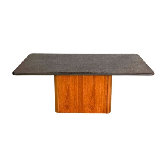 Image 1 of Midcentury coffee table slate coffee table teak vintage 1960