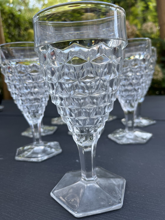 8x vintage Fostoria American glasses rare, Glass & Decanter, Transparent (photo 6 of 6)