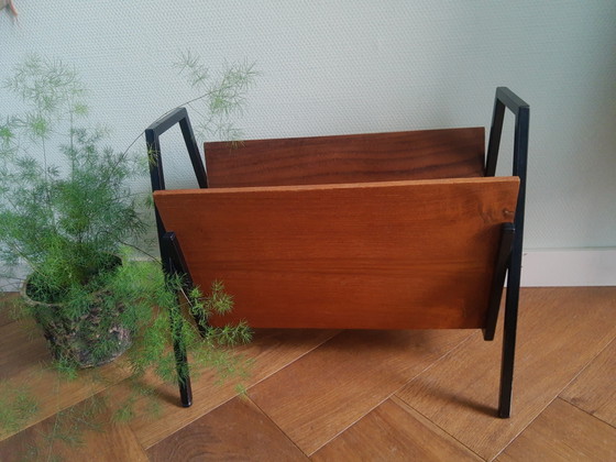 Image 1 of Beautiful 60s vintage teak veneer magazine rack from Ditvoorst Tilburg