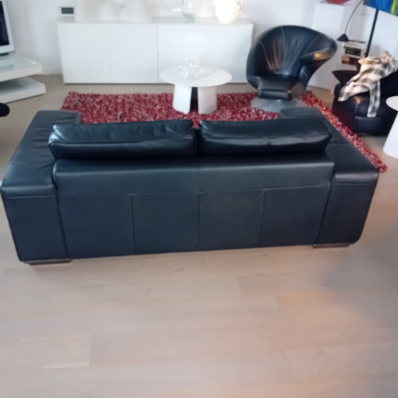 Image 1 of Sofá de cuero de 3 plazas Zanussi