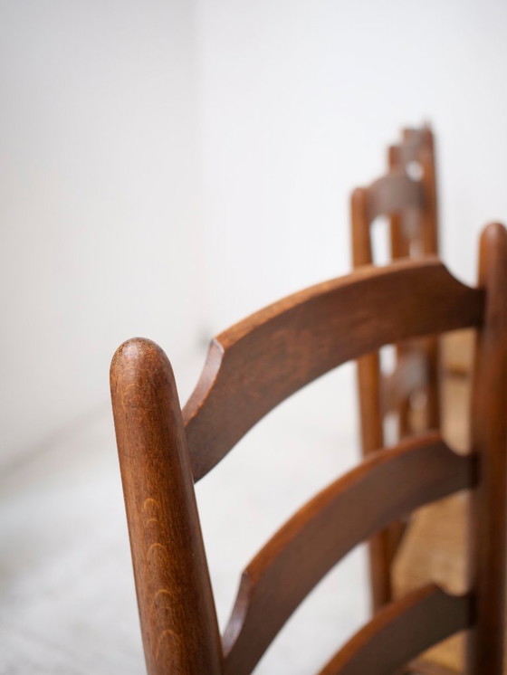 Image 1 of 4 timeless wooden and straw chairs