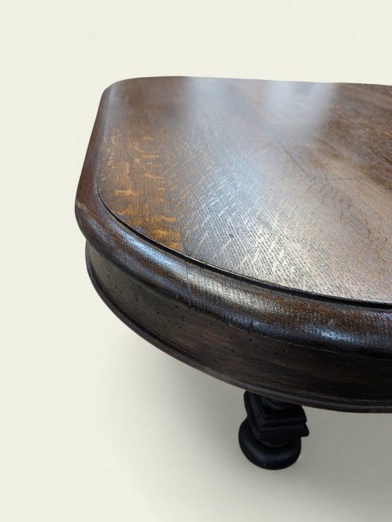 Image 1 of Wilhelminian coffee table | Late 19th century | Antique dining table with wood grain | Vintage furniture