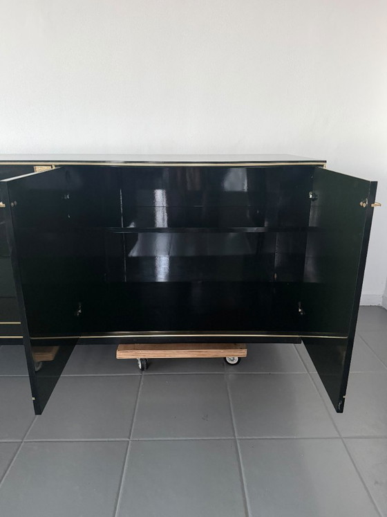 Pierre Cardin Sideboard With Brass Black Lacquered Shell Inlays, 1980 – Wood (photo 31 of 64)