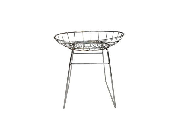 Image 1 of Pastoe - Cees Braakman - Filo d'acciaio - cromato - sgabello - KM05 - anni '60