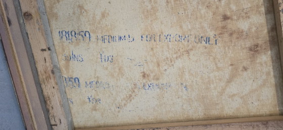 Image 1 of Atmospheric Painting "Autumn Landscape" – Vintage 1970s with Gold Frame