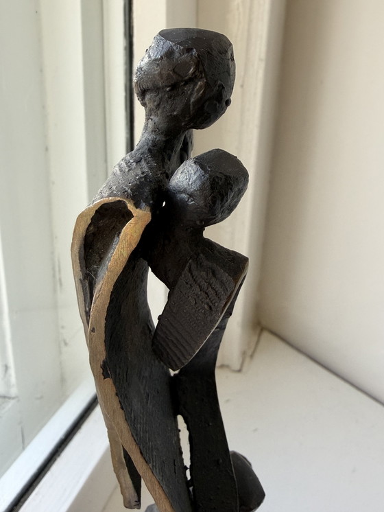 Image 1 of Renée van Leusden (Netherlands, 20th century) Stylized bronze sculpture – Standing female figure Signed and dated 1995