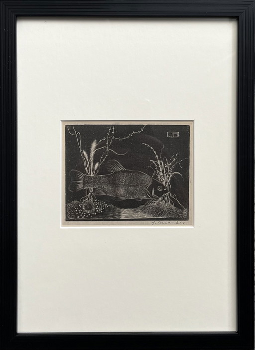 Jan Mankes - Original gerahmte Heliogravüre Schleie 1923