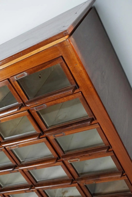 Vintage Dutch Hardwood Haberdashery Cabinet, 1930s