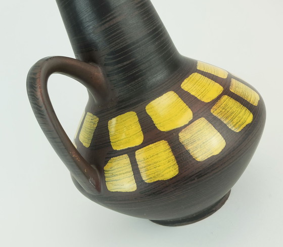 Image 1 of vintage carstens keramik vase model 1507-27 rare glaze in brown black and yellow