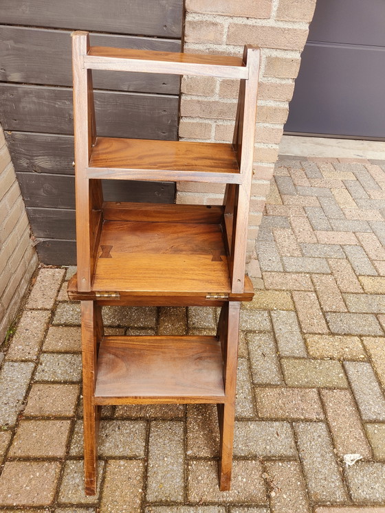 Image 1 of Wooden library step stool / chair