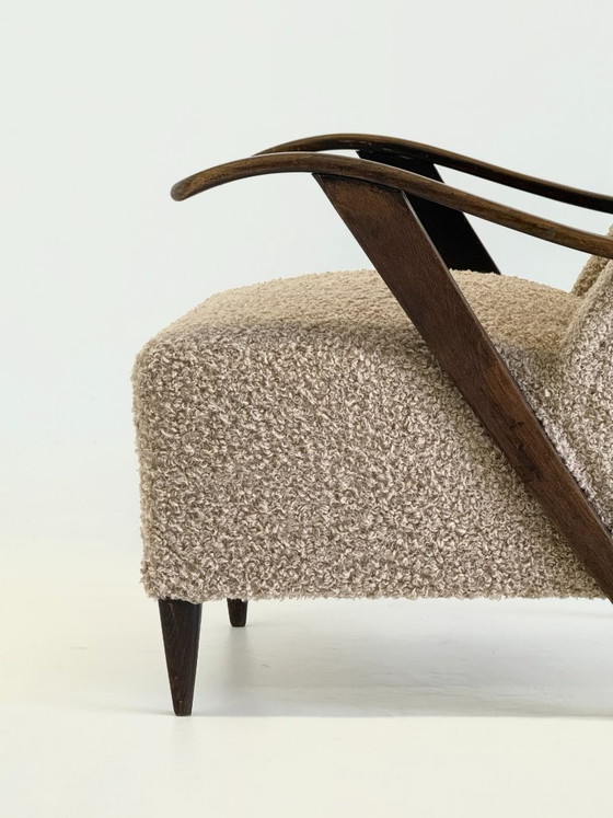 Fauteuil Melchiorre Bega En Bouclé Beige – Wood (photo 8 of 11)