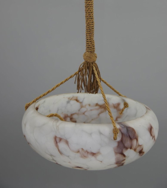 Art Nouveau Glass Pendant, Czechoslovakia, 1920s, Pendant lamps, Purple (photo 4 of 15)