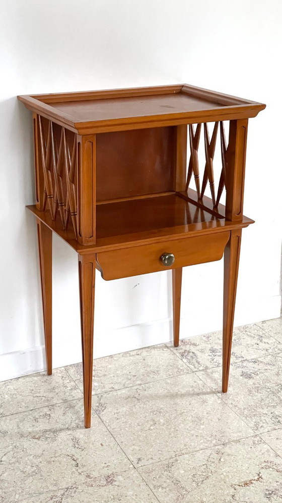 Image 1 of TABLE de Chevet pieds Compas VINTAGE