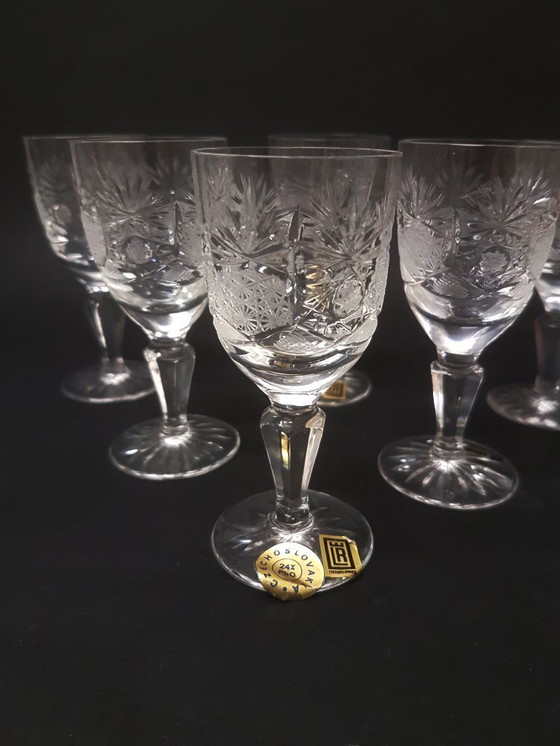 Image 1 of 6 bicchieri in cristallo al piombo / vetreria Lednické Rovné 