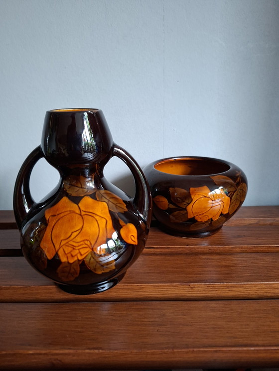 Image 1 of Art deco Oorkan en vaas