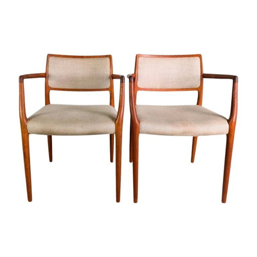 Set of 2 Niels Moller armchair JL Møller Møbelfabrik model 80
