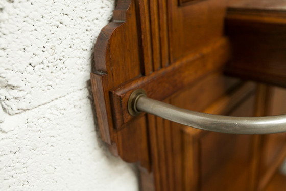 Image 1 of Vestiaire Napoléon III en noyer fin 19e, 3 miroirs, marbre