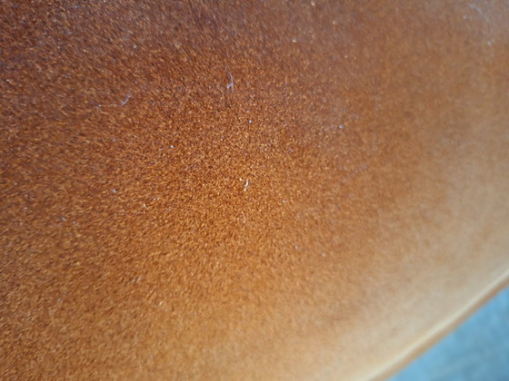 Image 1 of Vintage 1970s Set: 3-Seater Sofa + Orange Velvet Armchair