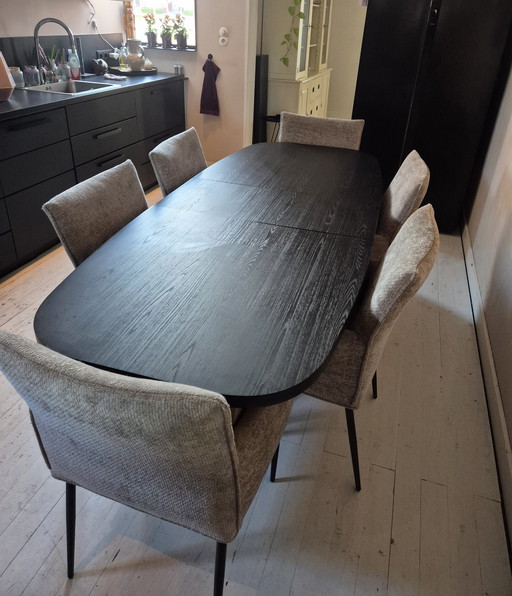 Mesa de comedor extensible WOOOD Arros negra