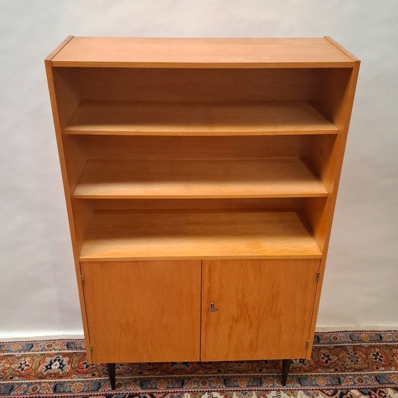Vintage Mid-Century Open Boekenkast - Highboard – Boekenkasten, Metal, Wood (photo 7 of 11)