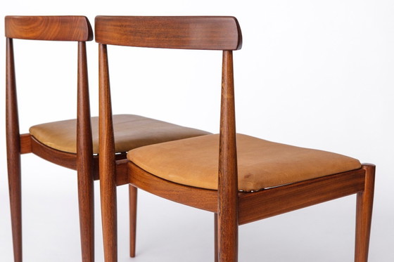 Image 1 of Pair Vintage Danish Rosewood Dining Chairs, 1960s Mid-Century Modern, Leather Seats