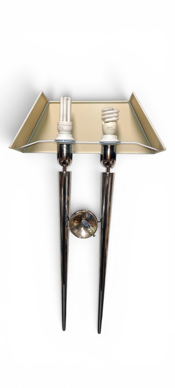 Image 1 of L. Bellini Vintage Design Wandlampen Set – Gemaakt in Italië, Chroom, Hotelstijl