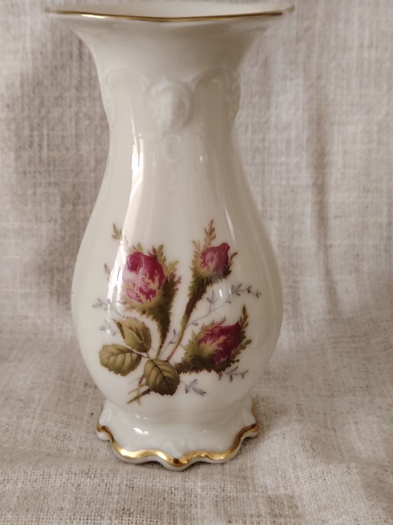Rosenthal Classic Rose Vintage Moss Rose Porcelain Vase, Multi Color (photo 2 of 6)