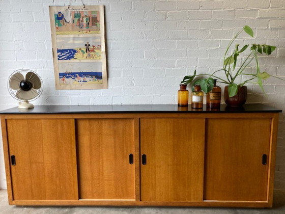 Image 1 of Vintage school cupboard sliding door cupboard dresser XL