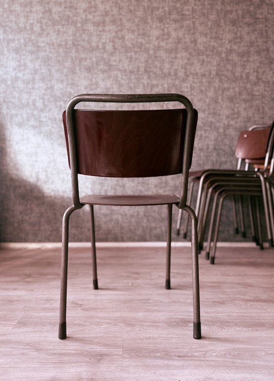 Image 1 of 6x Gispen ‘TU Delft’ 106 Chairs Pagholz, Netherlands, 1950s