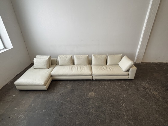 Image 1 of Minotti Hamilton designbank, leren sofa, zo goed als nieuw.