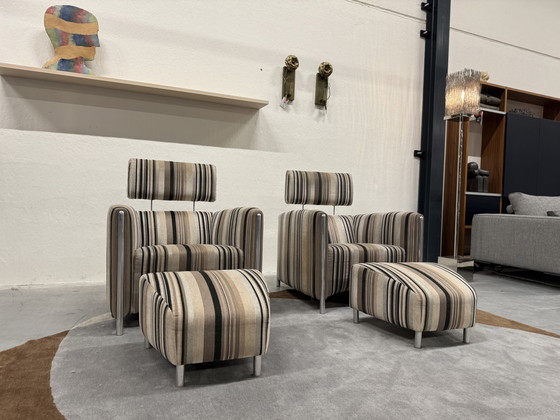 Image 1 of 2 Leolux Goncharov Sessel mit Ottomanenbezug