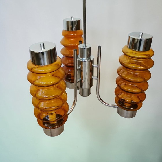 Image 1 of Mid Century Modern layered chandelier oversized