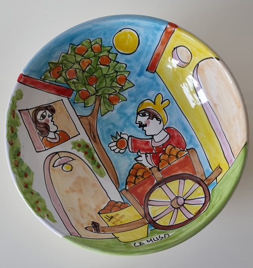 Vintage La Musa Italy Pottery Hand Painted Bowl