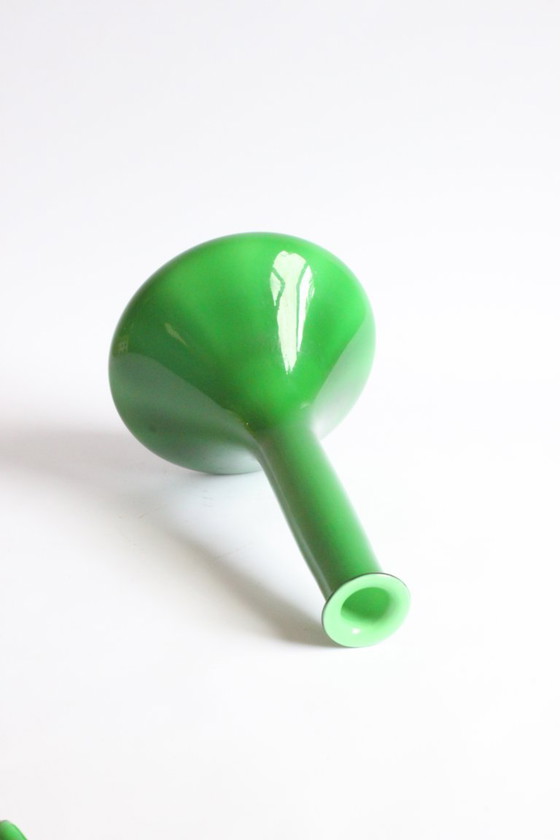 Image 1 of Groene Empoli glazen fles, Italië jaren 70