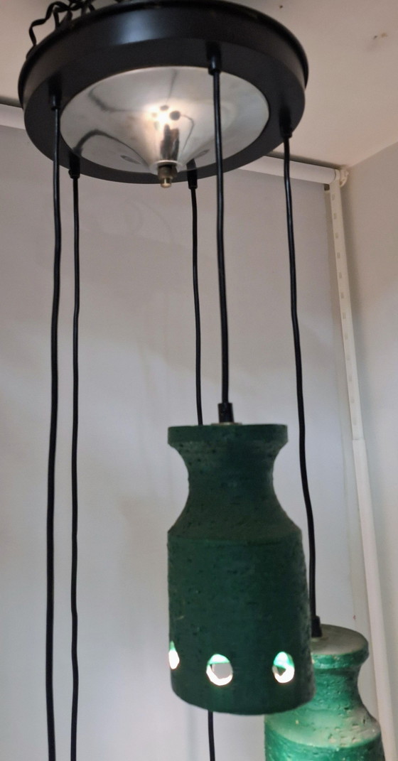 Image 1 of Lampada a sospensione in ceramica in stile brutalista anni '60/'70