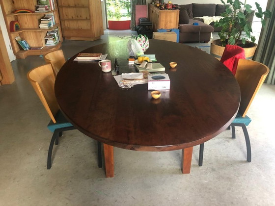 Image 1 of Solid wooden oval table, made in the Netherlands, pick up: Assen