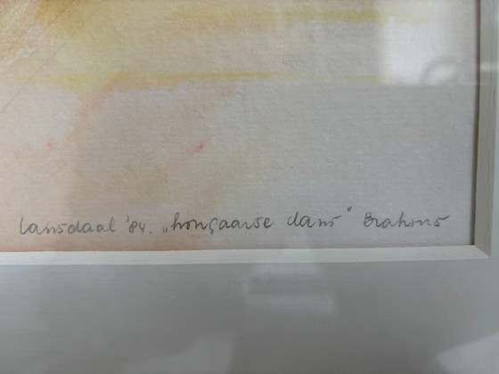 Image 1 of Watercolor Tonny Lansdaal 1984, Hungarian Dance, Brahms