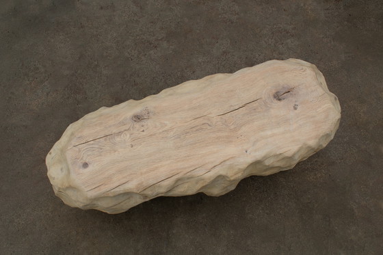 Image 1 of Carved Oak Sculptural Bench